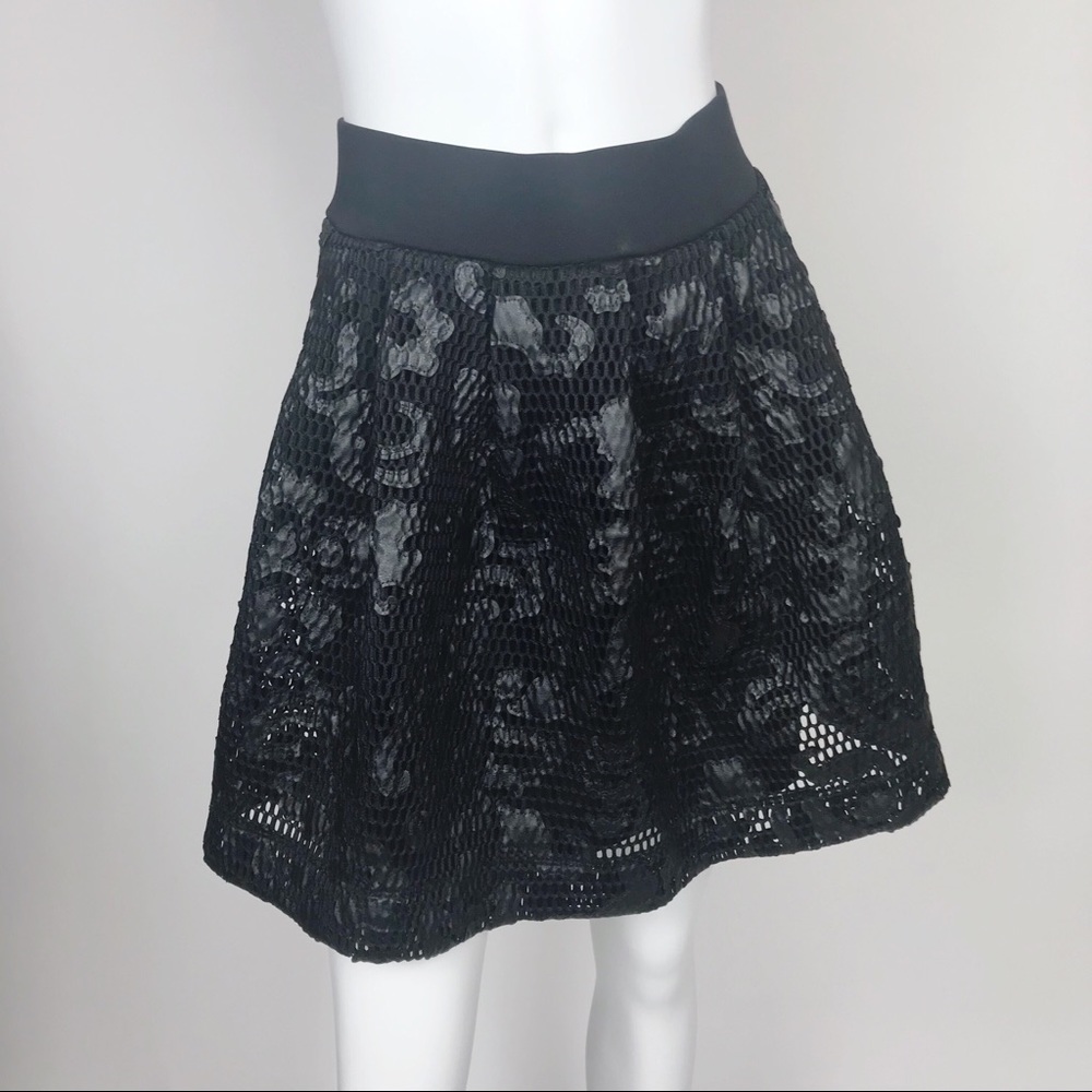 Express Black Net Lace A Line Skirt